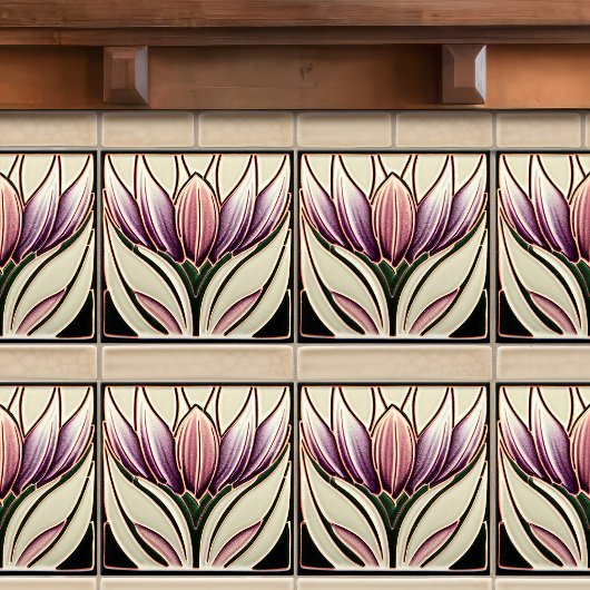 Art Nouveau Inspiriert Lissabon Jacaranda Blossom Fliese