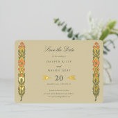 Art Nouveau Inspiriert Save the Date Karte (Stehend vorne)