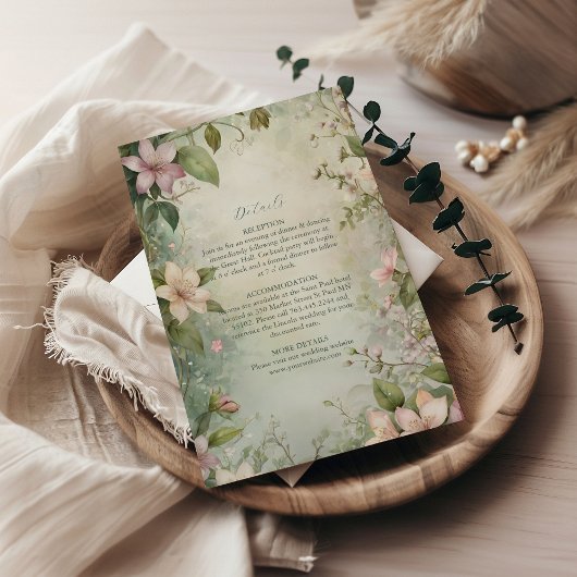 Art Nouveau Inspirierte Blumenfeier Begleitkarte