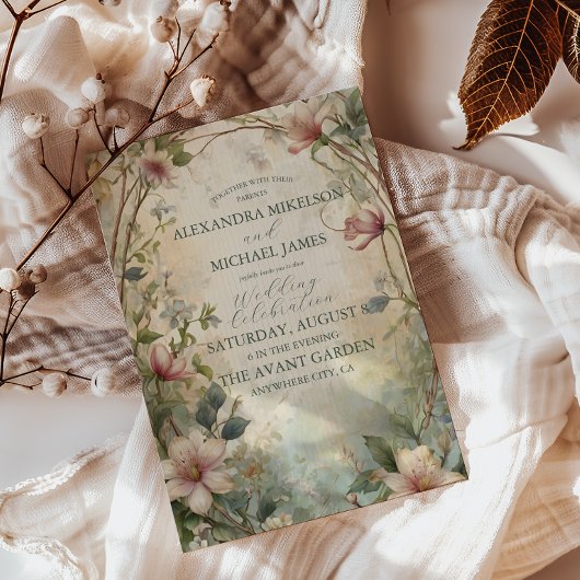 Art Nouveau Inspirierte Blumenfeier Einladung