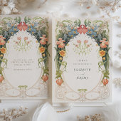 Art Nouveau Inspirierte Blumenfeier Einladung