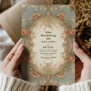 Art Nouveau Inspirierte Blumenfeier Einladung