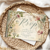 Art Nouveau Inspirierte Blumenfeier RSVP Karte