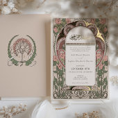 Art Nouveau Inspirierte islamische Hochzeitgolden  Folieneinladung
