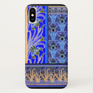 Art Nouveau Iris Blume blue verneuil elegant Case-Mate iPhone Hülle
