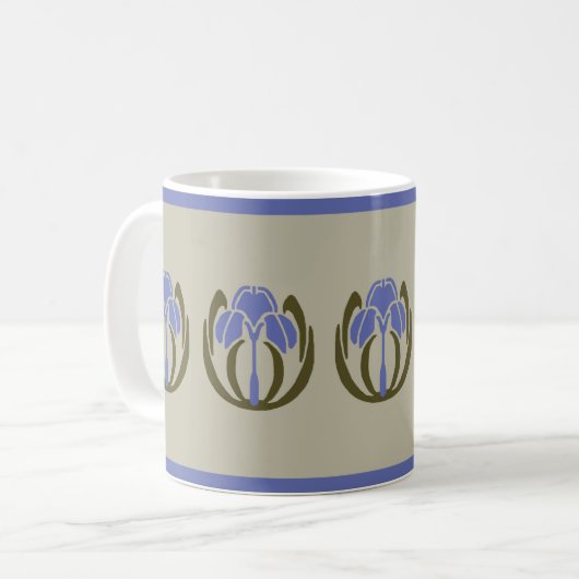Art Nouveau Iris Kaffeetasse (Vorderseite Links)