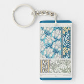 Art Nouveau Iris lila floral textile art Schlüssel Schlüsselanhänger (Vorderseite)