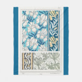 Art Nouveau Iris lila florale Textilkunst Fleecedecke (Vorderseite)