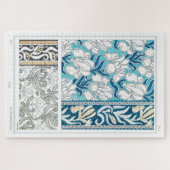 Art Nouveau Iris lila florale Textilkunst Puzzle (Horizontal)