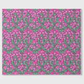 Art Nouveau Iris Print, Fuchsia Pink and Wine Geschenkpapier (Flach)