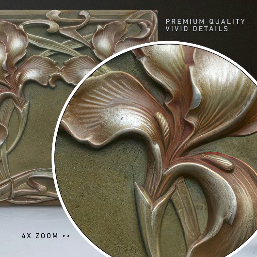 Art Nouveau Iris Symmetrische Wand Kunst Fliese