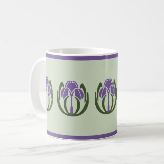 Art Nouveau Iris Tasse (Vorderseite Links)