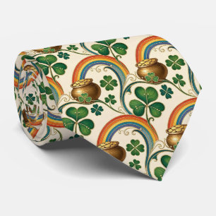 Art Nouveau Irischer Topf mit Gold und Kleeblatt Krawatte