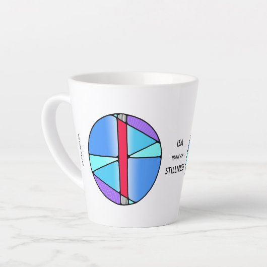 Art Nouveau Isa Rune Latte Tasse - STILLNESS (Linke Ecke)
