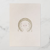 Art Nouveau Islamic Wedding Gold Akzente Folieneinladung (Rückseite)