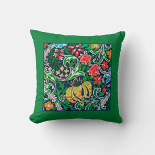 Art Nouveau Jakobsfloral, Emerald Green Kissen