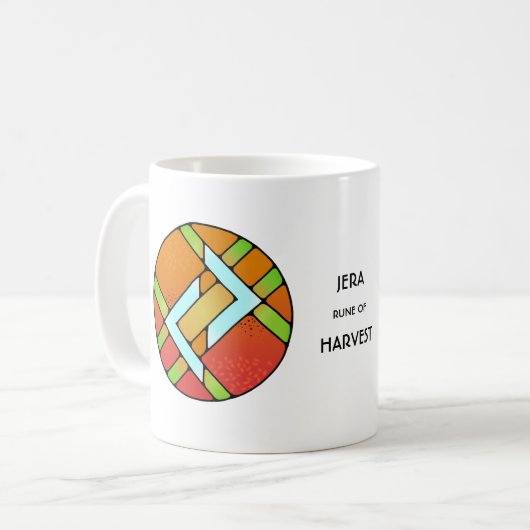 Art Nouveau Jera Rune Mug - HARVEST! Kaffeetasse (Vorderseite Links)