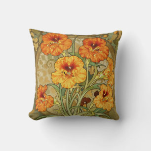 Art Nouveau Kapuzinerkresse Blumenmuster Kissen