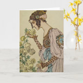 Art Nouveau Karte (Gelbe Blume)