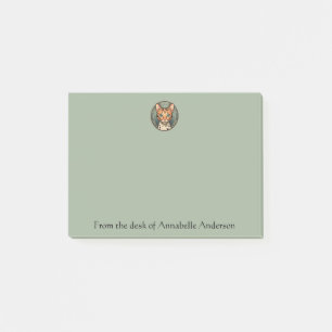 Art Nouveau Katze mit Punkten - Personalisierte No Post-it Klebezettel