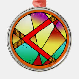 Art Nouveau Kenaz Rune of Creativity Ornament Aus Metall