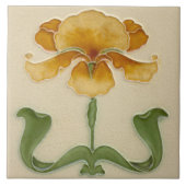 Art Nouveau Keramik Tile - Senf Blume Fliese (Vorderseite)
