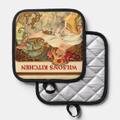Art Nouveau Küche Topflappen (Vorderseite/Rückseite)