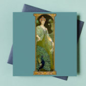 Art Nouveau Lady and Peacock Fliese