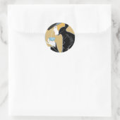 Art Nouveau Lady Drinking Tee Runder Aufkleber (Tasche)