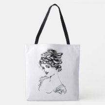 Art Nouveau Lady Fine Art Fabric Bag