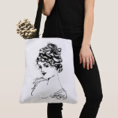 Art Nouveau Lady Fine Art Fabric Bag Tasche (Von Nahem)