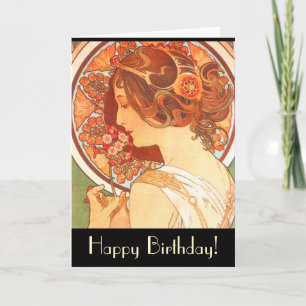 Art Nouveau Lady Geburtstagskarte Karte