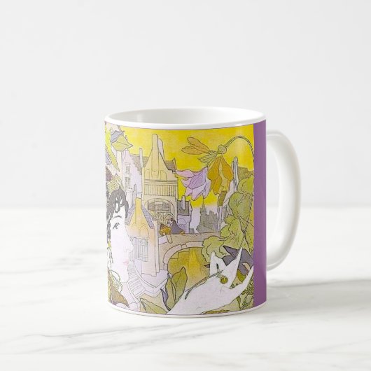 Art Nouveau Lady Kaffeetasse (VorderseiteRechts)