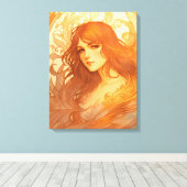 Art Nouveau Lady Leinwanddruck (Insitu (Holzboden))