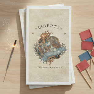 Art Nouveau Lady Liberty USA 250 Motiv ID1303 Serviette