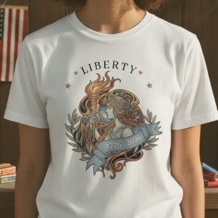 Art Nouveau Lady Liberty USA 250 Motiv ID1303 T-Shirt