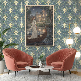 Art Nouveau Lady of the Lake Poster