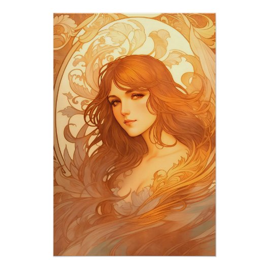 Art Nouveau Lady Poster (Vorderseite)
