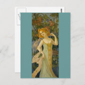 Art Nouveau Lady Postkarte (Vorne/Hinten)
