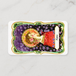 Art Nouveau Lady Visitenkarte