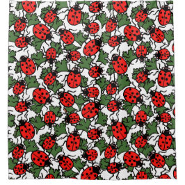 Art Nouveau Ladybug Insektenmuster Duschvorhang