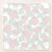 Art Nouveau Ladybug Insektenmuster Glasuntersetzer (Rückseite)