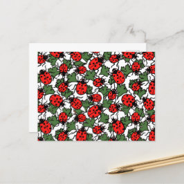 Art Nouveau Ladybug Insektenmuster Postkarte