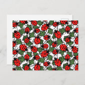 Art Nouveau Ladybug Insektenmuster Postkarte (Vorne/Hinten)