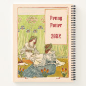 Art Nouveau Ladys Art Journal Name and Year Notizblock (Rückseite)