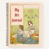 Art Nouveau Ladys Art Journal Name and Year Notizblock (Vorderseite)