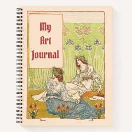 Art Nouveau Ladys Art Journal Name and Year Notizblock