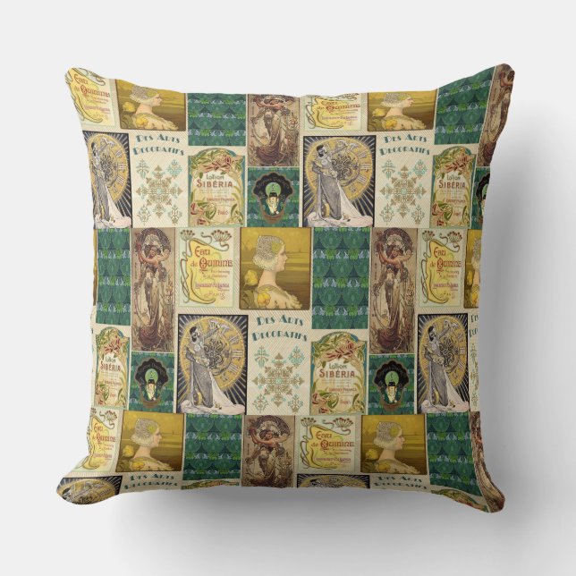 Art Nouveau Ladys Cushion Kissen (Vorderseite)