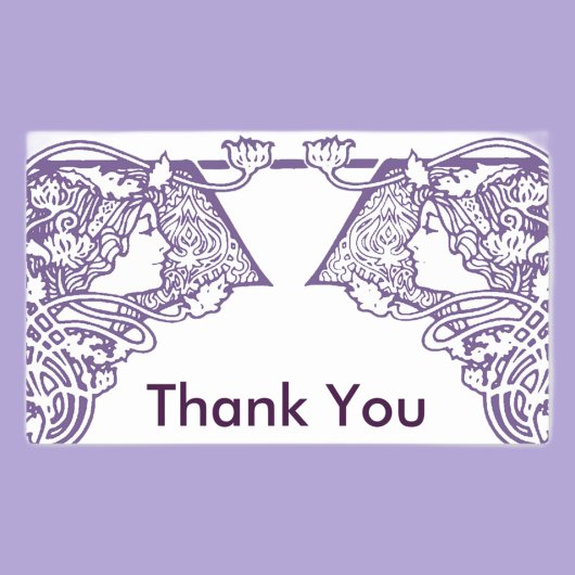 Art Nouveau Ladys Customizable Vielen Dank Rechteckiger Aufkleber