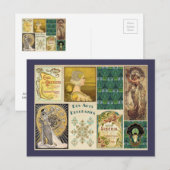 Art Nouveau Ladys Postkarte (Vorne/Hinten)